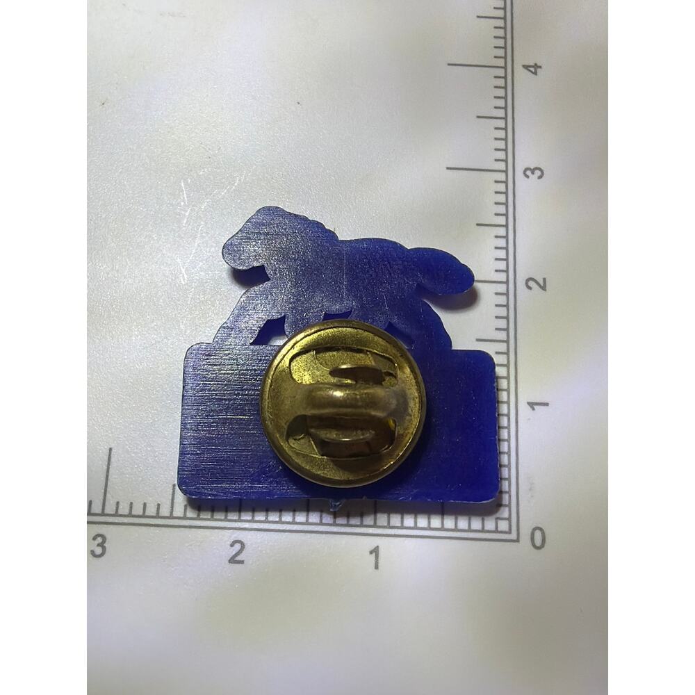 Vintage Kentucky Derby State Souvenir Pin Running Horse Blue Gold Tone Lapel - Picture 7 of 8